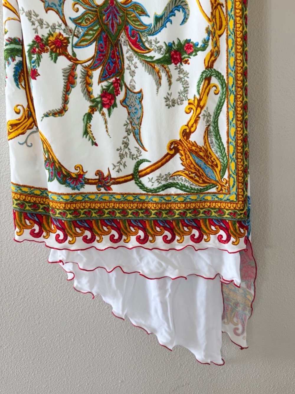 Yigal Azrouel Designer White Floral Paisley Slip Mediterranean Midi Dress - Picture 3 of 7